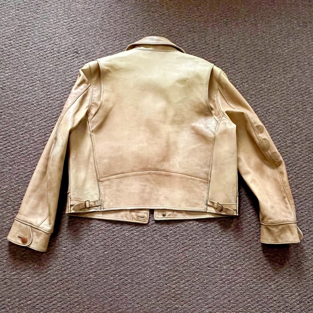 🔴SOLD🔴 Vintage distressed leather Polo Ralph Lauren repro A-1 flight jacket - Picture 9 of 15
